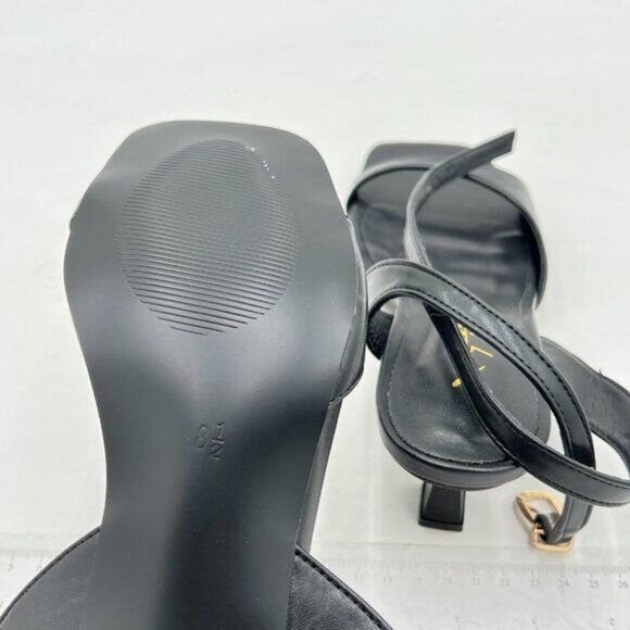 XYD Black Open Toe Ankle Strap Kitten Heel Buckle Dance Casual Dating Sandals - Picture 5 of 7